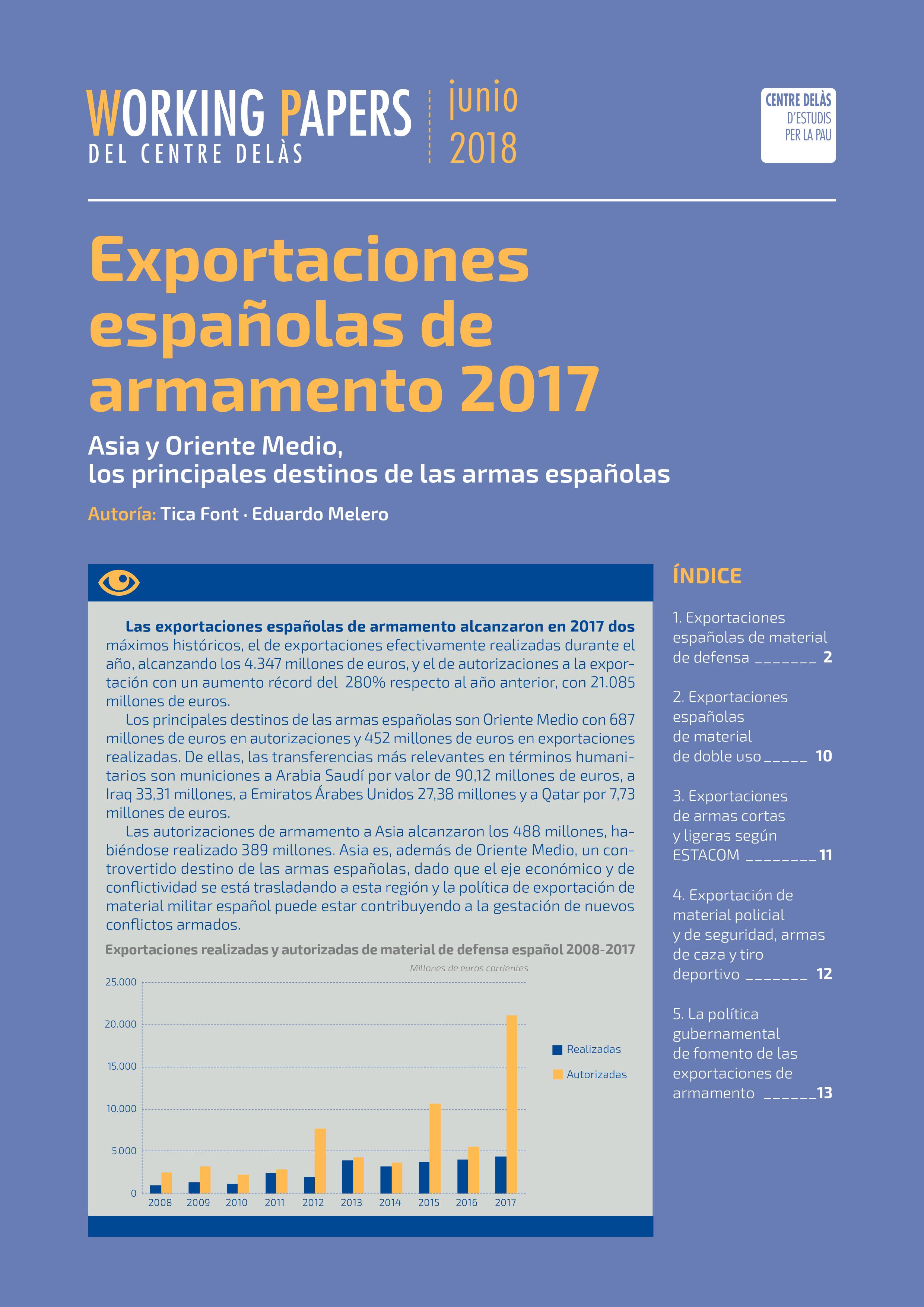 Working Paper: Exportaciones españolas de armamento 2017