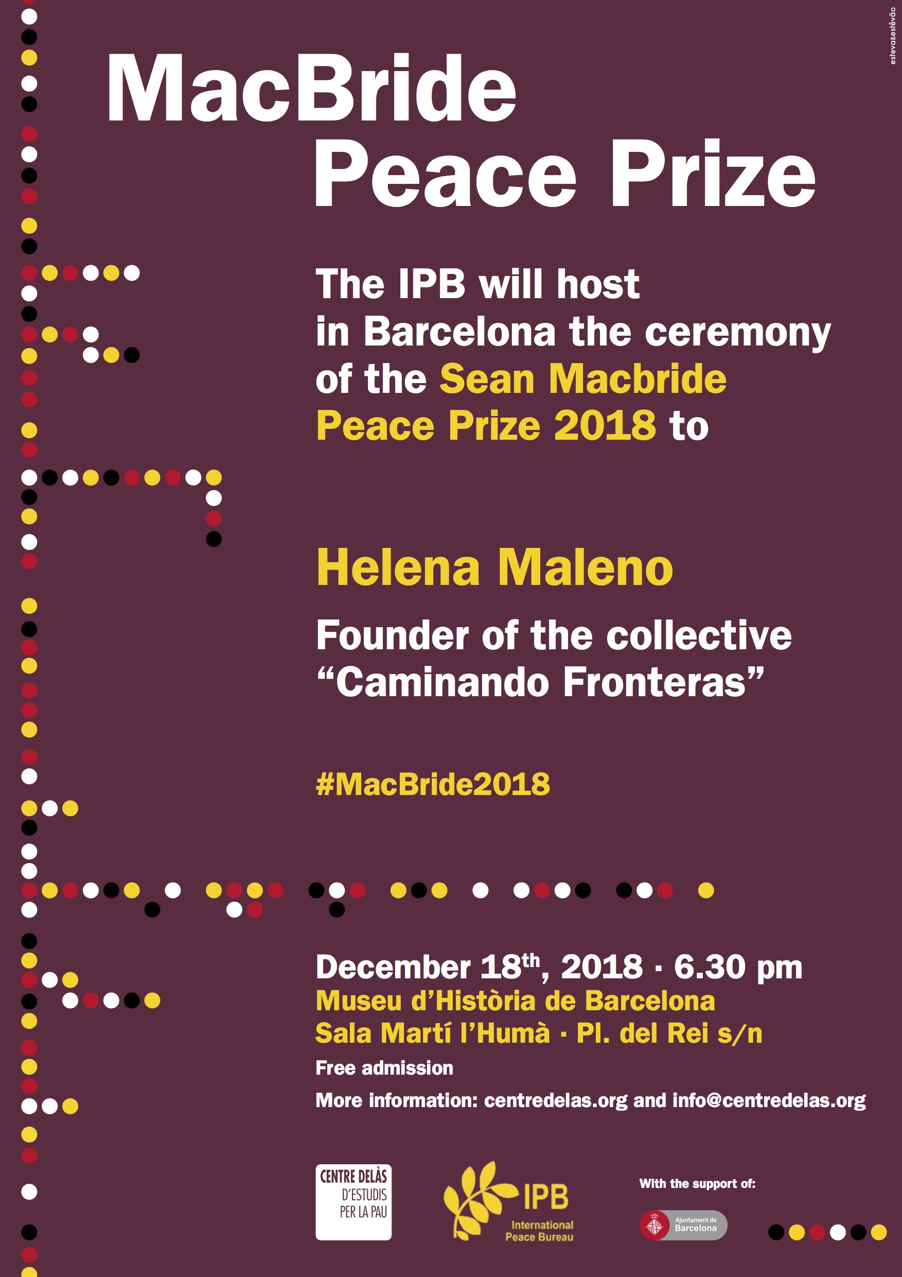 La activista por los derechos humanos, Helena Maleno, recibe el premio McBride por la paz
