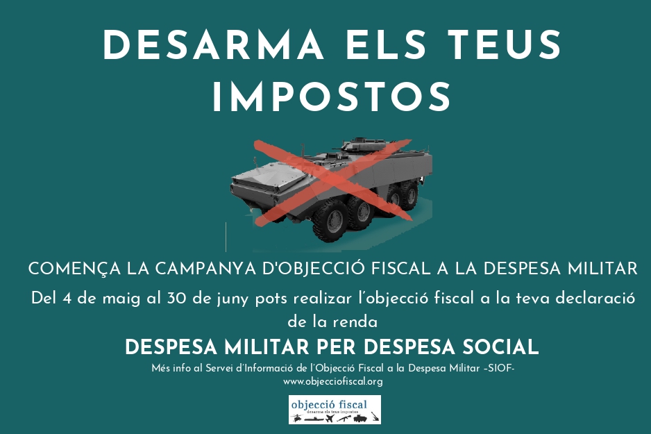 Per 1€, 5€ o 10€… fes Objecció Fiscal a la Despesa Militar