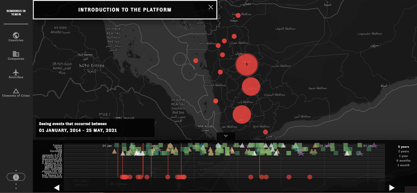 Bombardejos al Iemen: un mapa interactiu per a traçar els impactes que tenen les armes europees en la guerra al Iemen