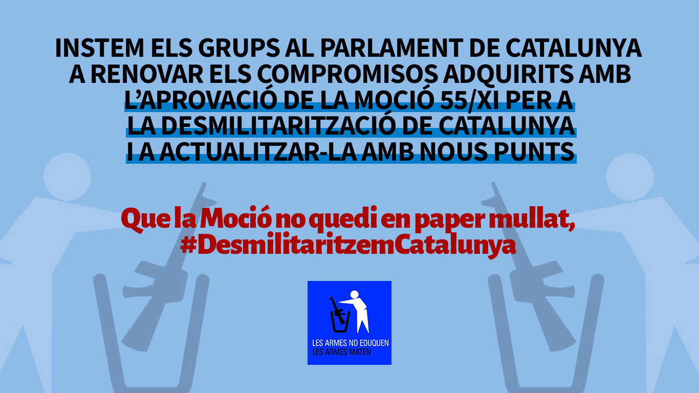 El Centre Delàs se suma a la demanda de la Plataforma Desmilitaritzem l’Educació traslladada al Parlament per a la renovació i ampliació dels seus compromisos per a la desmilitarització de Catalunya recollits en la Moció 55/XI