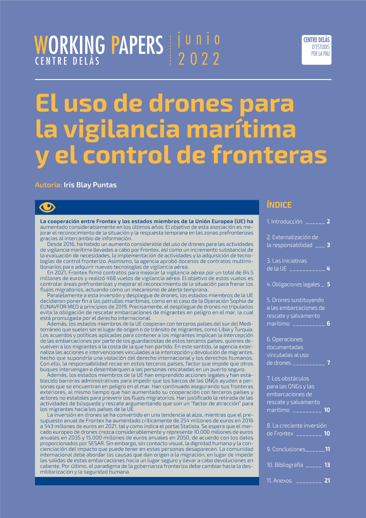 Working Paper “El uso de drones para la vigilancia marítima y el control de fronteras”