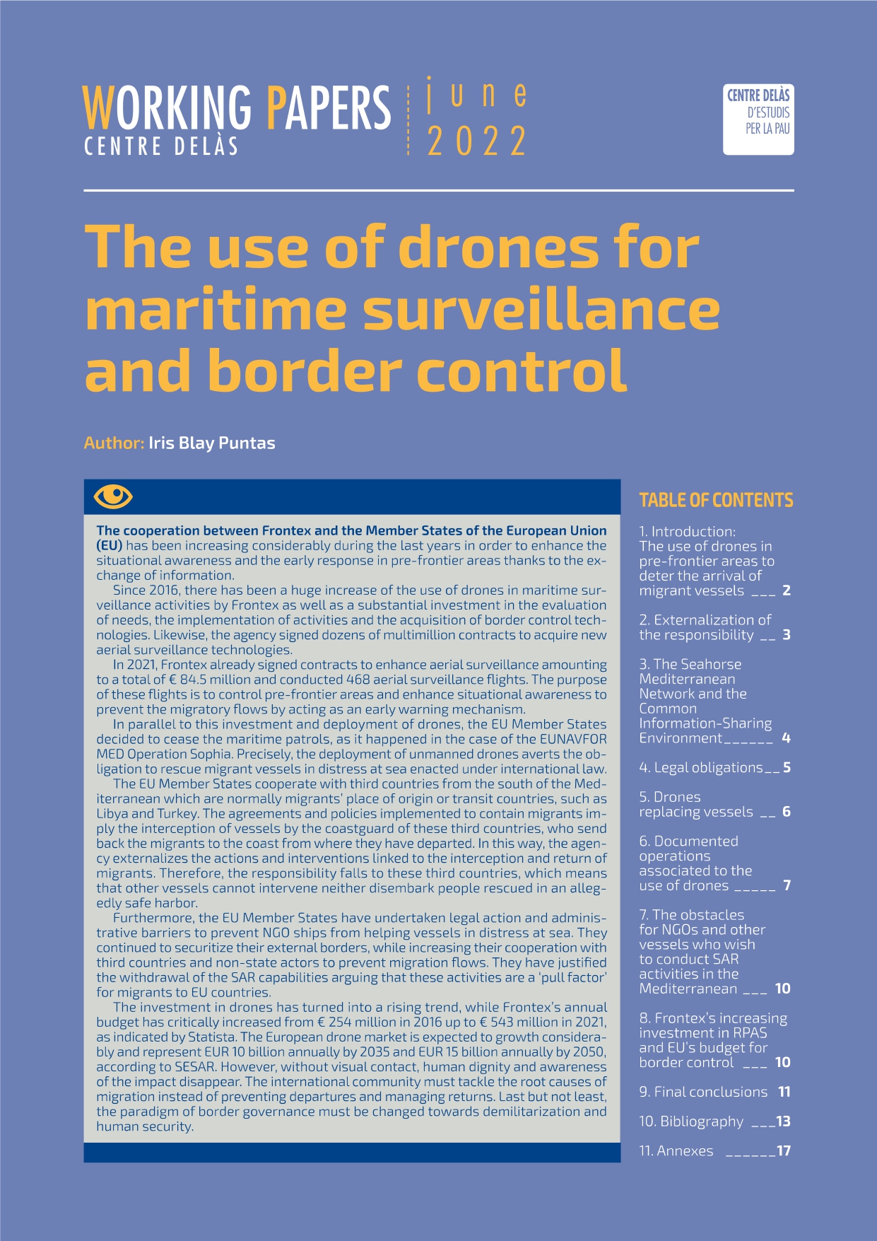 Working Paper “The use of drones for maritime surveillance and border control”
